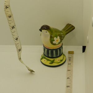 Bird Toothpick holder with Cork Vintage Glass